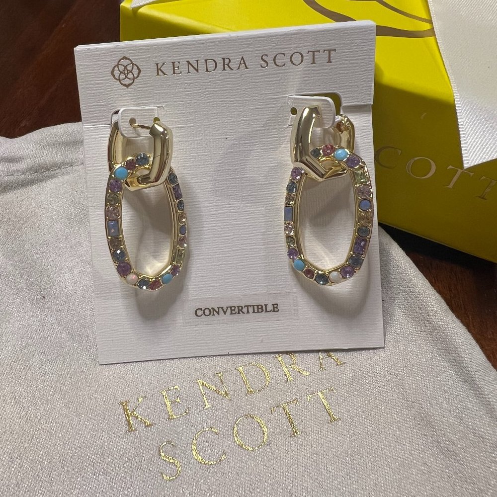 NWT Kendra Scott Devin Convertible Crystal Earrings.